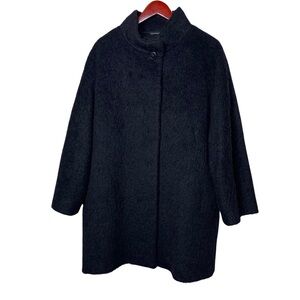 CINZIA ROCCA ICONS BLACK LONG HAIRED COAT SZ US 8